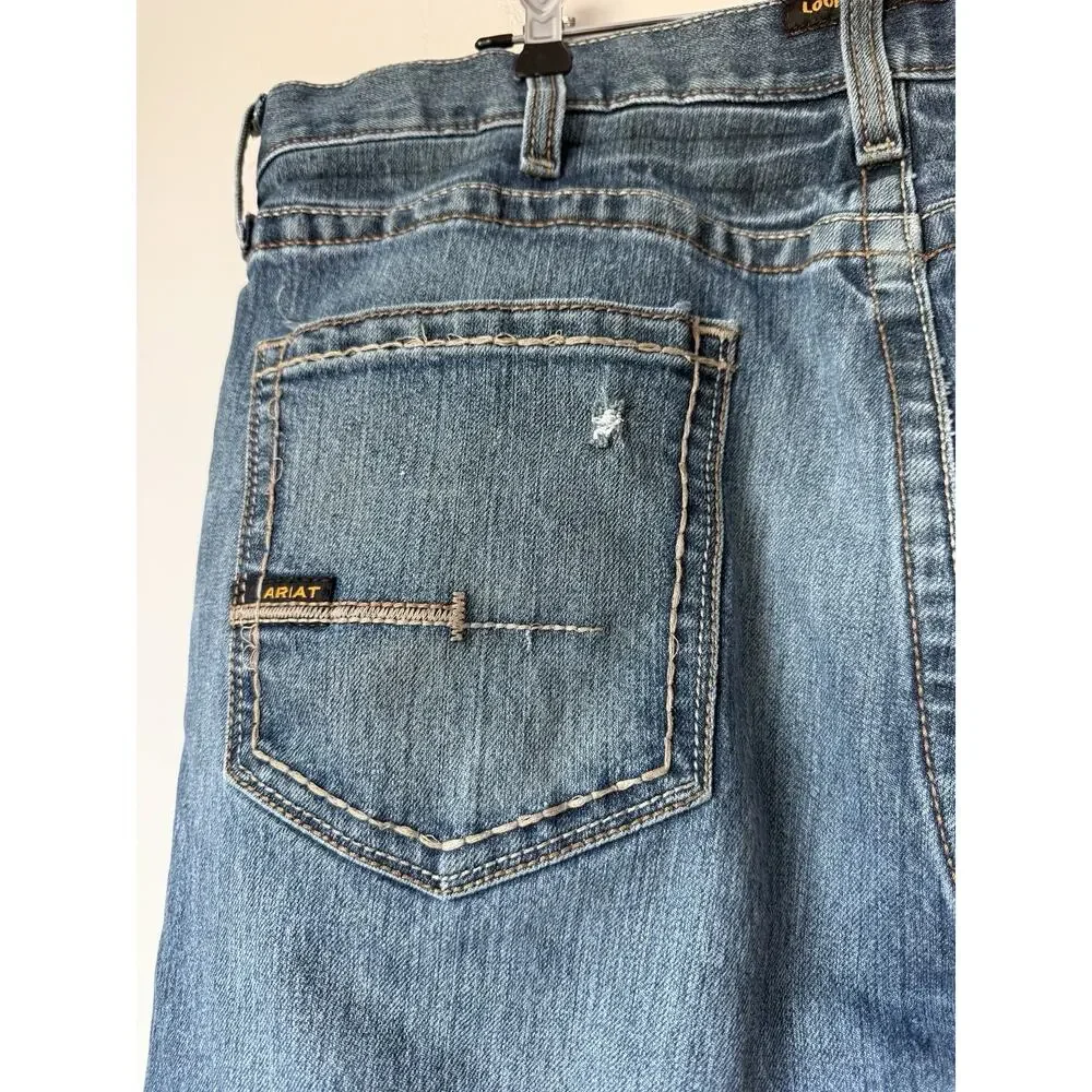 Ariat Rebar M4 Relaxed Boot Jeans Mens 40x32 Dark Wash Work Western Actual 39x31